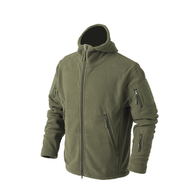 Heren Fleece Jas – Relaxte Pasvorm – Capuchon – Volledige Rits – Opbergzakken