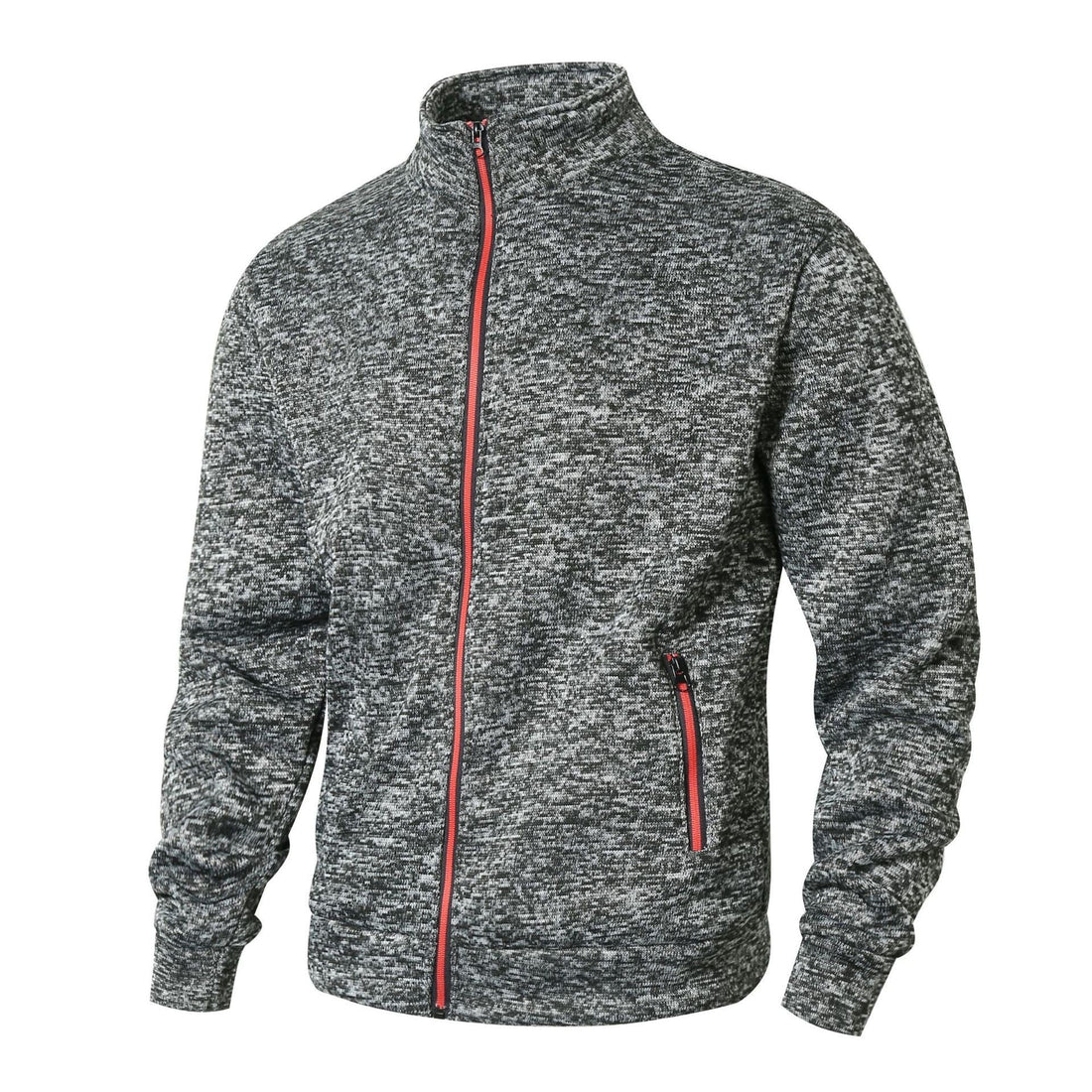 Heren Vest – Gebreid Fleece – Regular Fit – Opstaande Kraag – Ritszakken