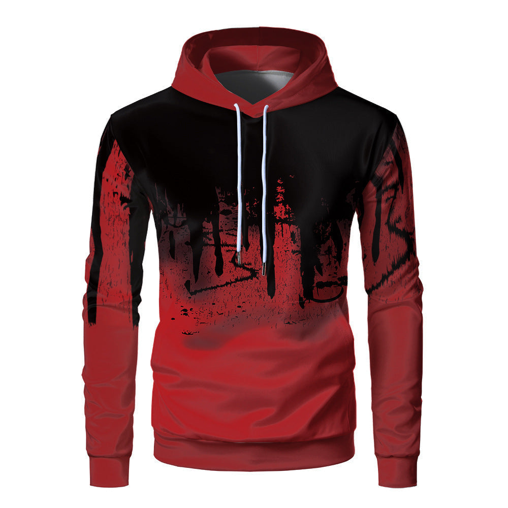 Unisex Hoodie – Losse Pasvorm – 3D Print – Ribboorden – Ademend Casual Model