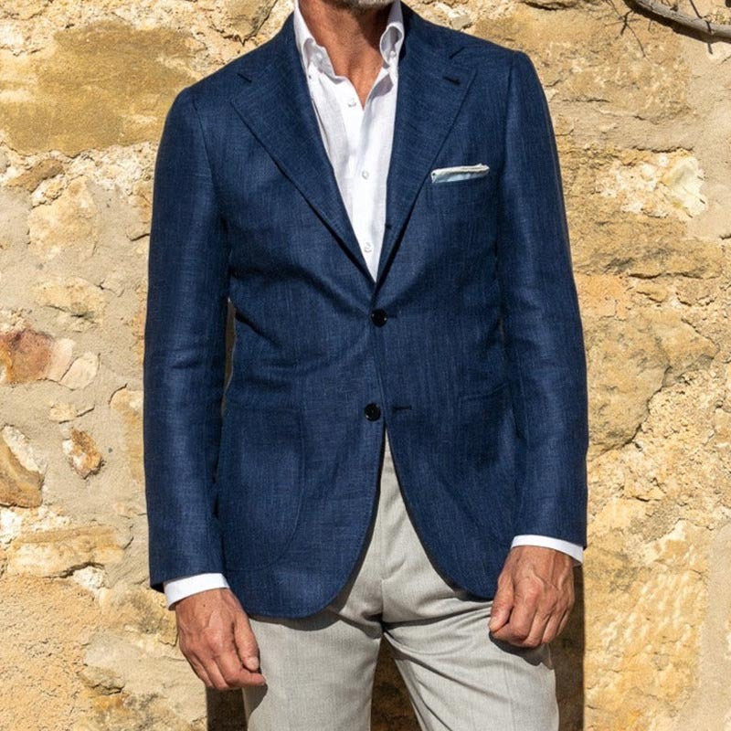 Heren Blazer – Slim Fit – Ademend Luxe Weefsel – Enkelrijig Twee Knoopsluiting
