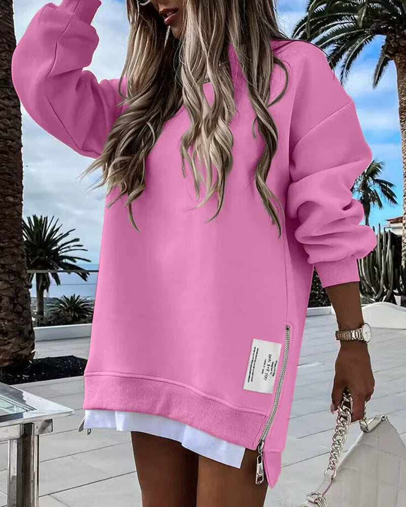 Dames Sweaterjurk - Fijngebreid - Oversized - Ronde Hals - Lange Mouwen