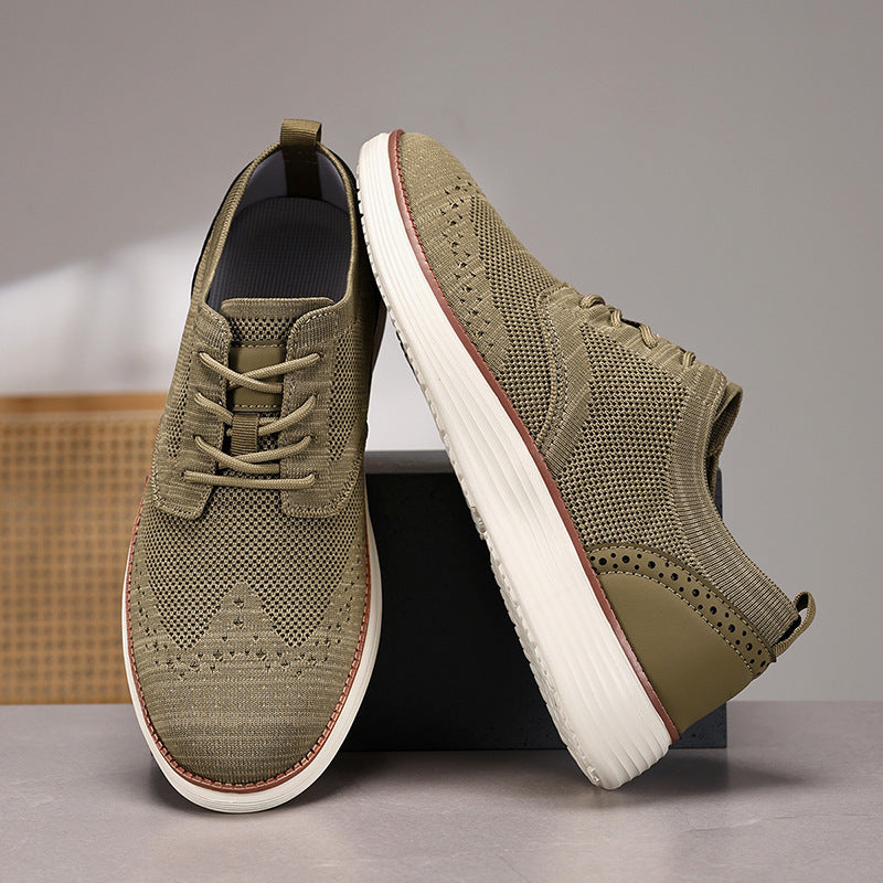 Heren Veterschoenen – Ademend Gebreid – Gestroomlijnd – Comfort Zool – Casual Stijl