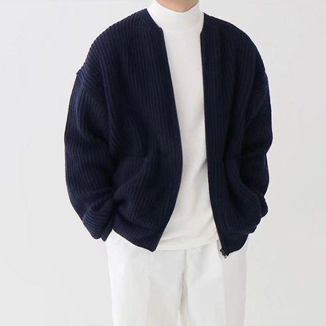 Heren Cardigan– Oversized Pasvorm – Geribd Breisel – Open Voorzijde – Wolachtig Comfort