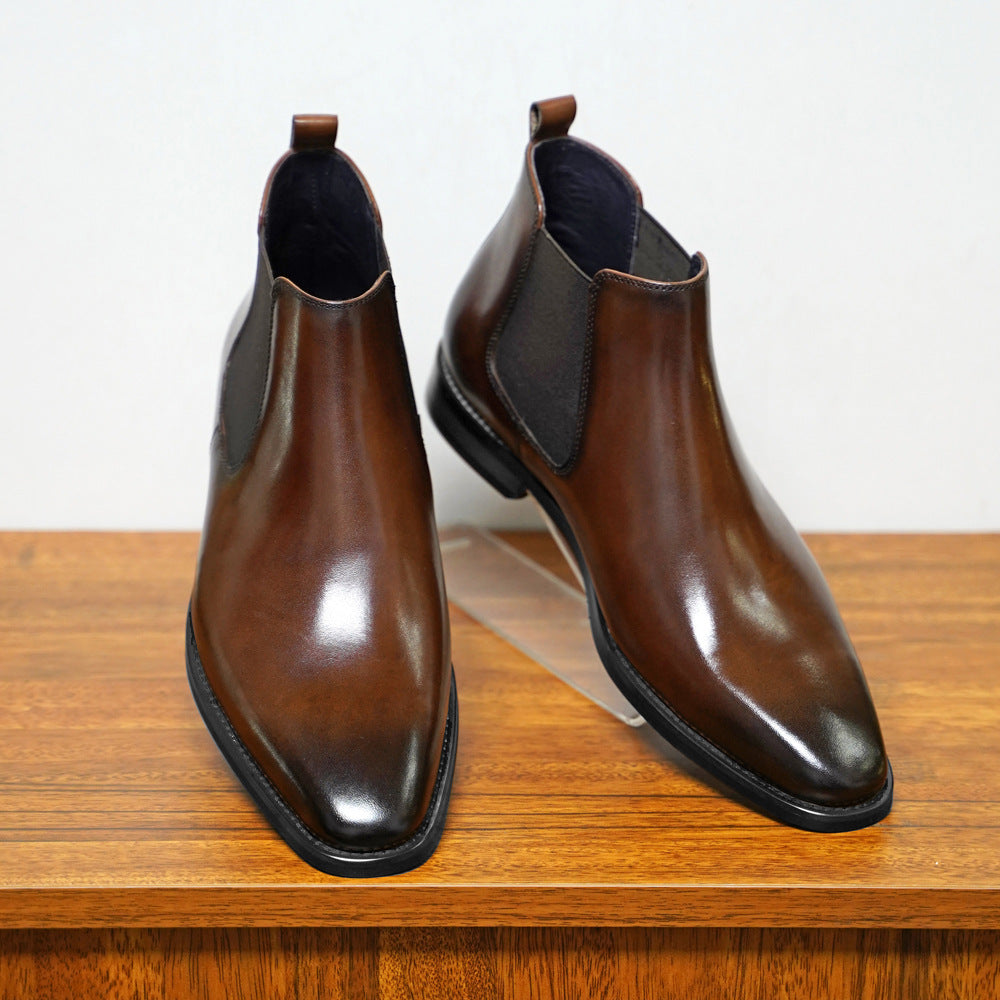 Heren Chelsea Boots – Leren Bovenwerk – Enkelhoogte – Elastisch Instapmodel