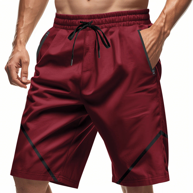 Heren Sportshort – Sneldrogend – Losse Pasvorm – Kniehoogte – Ritszakken – Trekkoord