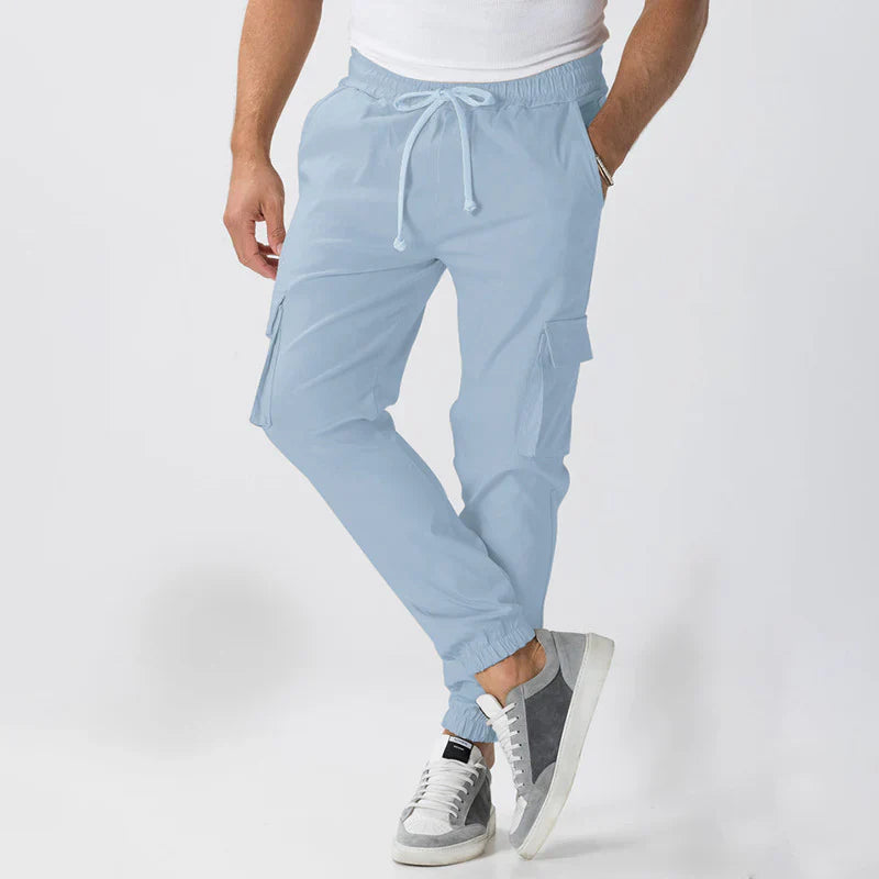 Heren Broek - Katoenmix - Relaxte Tapered Pasvorm - Elastische Boorden - Cargozakken