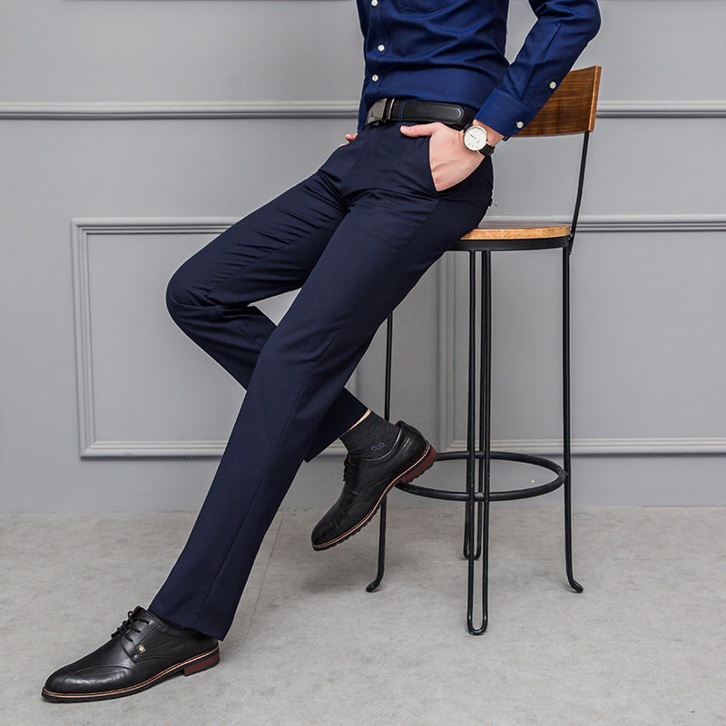 Heren Broek – Slim Fit – Rekbaar – Kreukvrij – Flat Front – Volledige Lengte