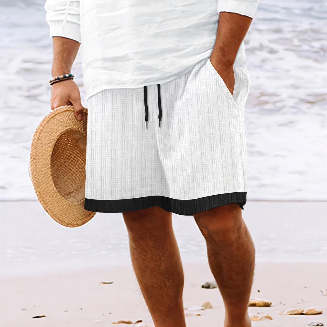 Heren Zwemshort – Relaxed Fit – Ademend Materiaal – Elastische Taille Met Koord