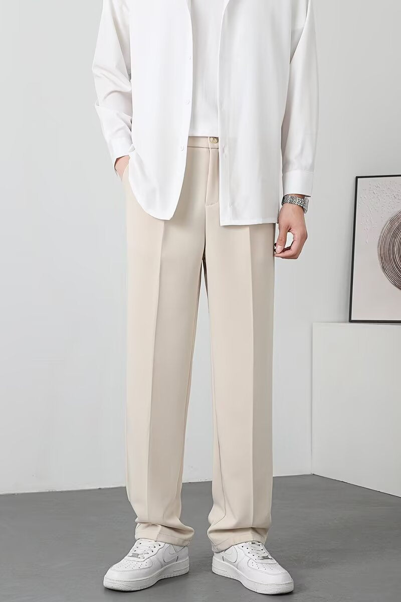 Heren Slim Fit Broek – Ademend Materiaal – Enkellang – Smart Casual Stijl