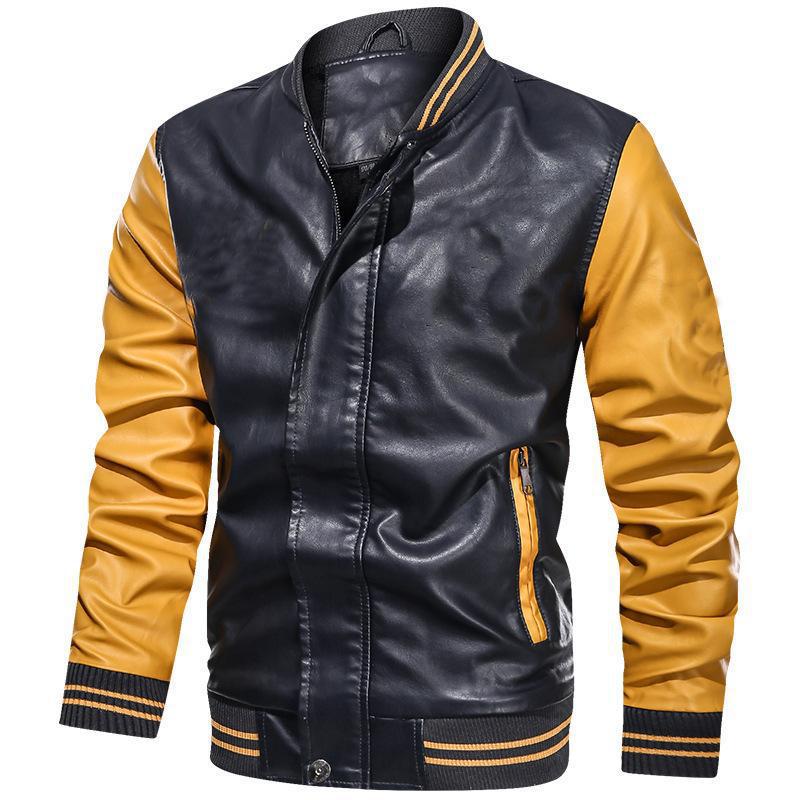 Herenjack – Slim Fit – Glanzende Afwerking – Opstaande Kraag – Ritssluiting – Geribde Boorden – Contrasterende Mouwen