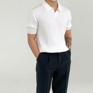 Herenpolo – Geribde Stof – Standaard Pasvorm – Korte Mouw Casual Wear