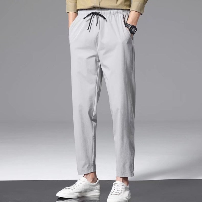 Heren Broek – Relaxed Fit – Lichtgewicht Ademend – Elastische Taille – Enkellang