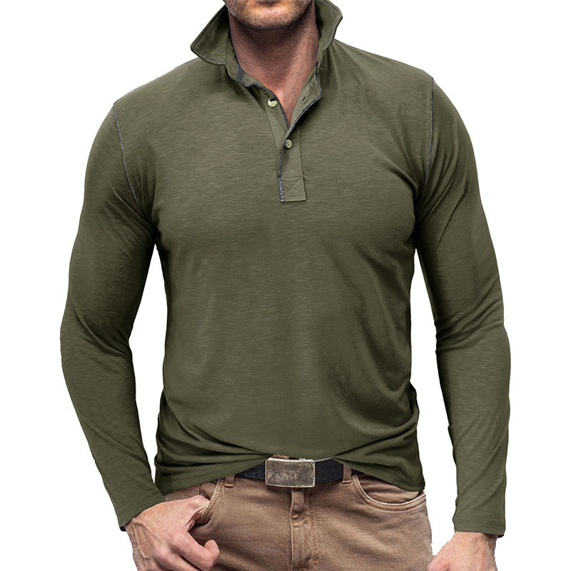 Heren Poloshirt Lange Mouw – Slim Fit – Ademend Katoenblend – Verfijnde Look