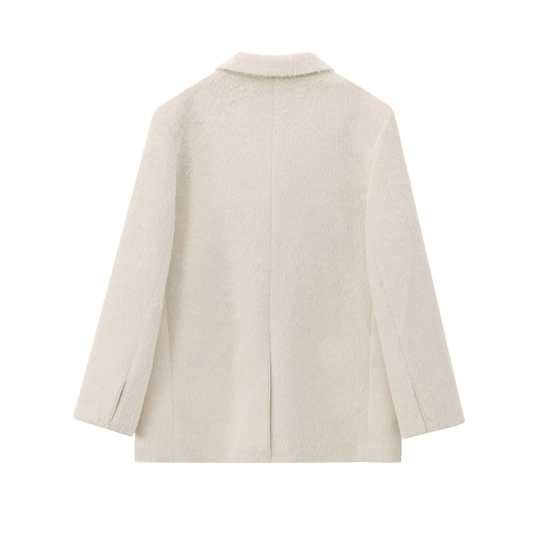 Dam Blazer Jacka – Figursydd Modell – Ull Look – Klassiska Revers – Knappar Framtill