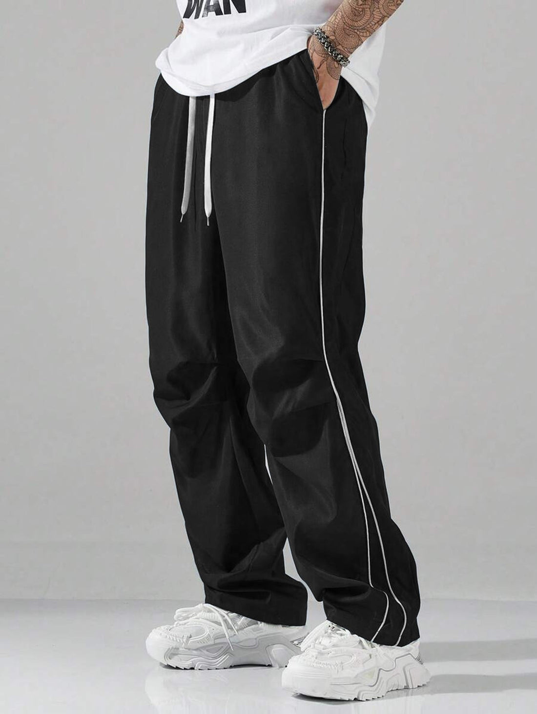 Heren Cargo Broek – Relaxed Fit – Trekkoord Taille – Zijzakken – Streetwear Look