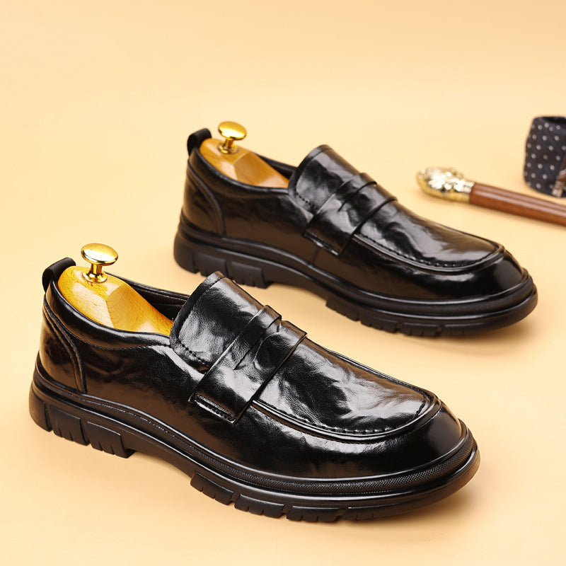 Herr loafers – Läder slip-on – Pennyrem – Bekväm greppsula