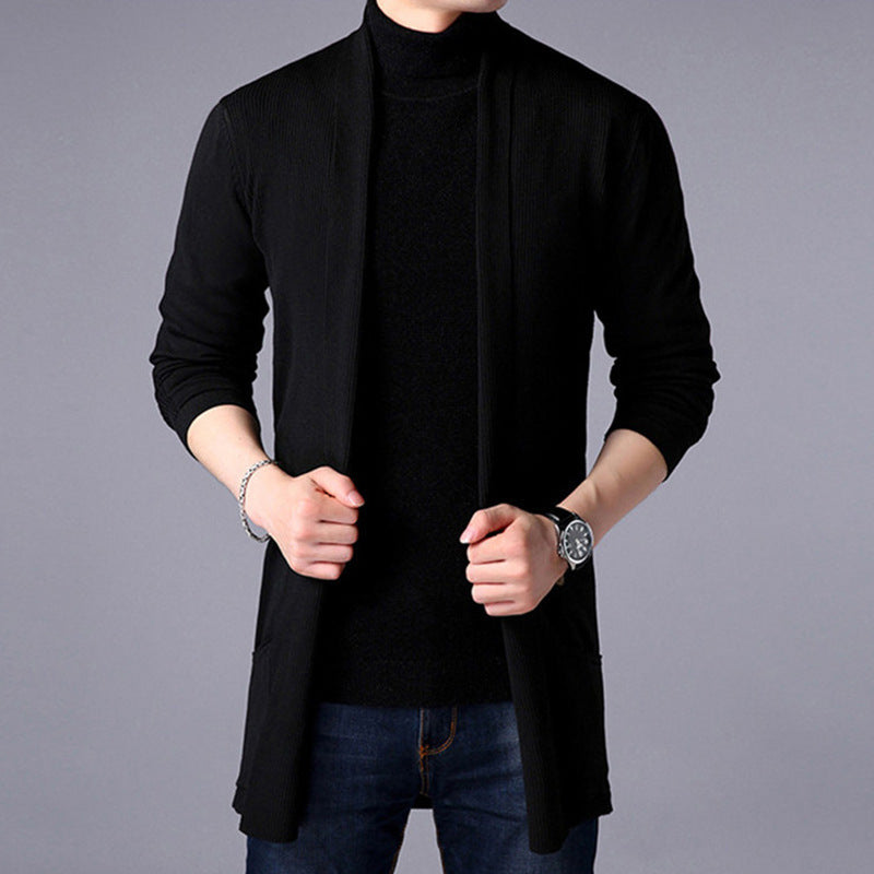 Heren Vest Lang – Gebreid – Ontspannen Pasvorm – Open Voorzijde – Casual Laagjeslook