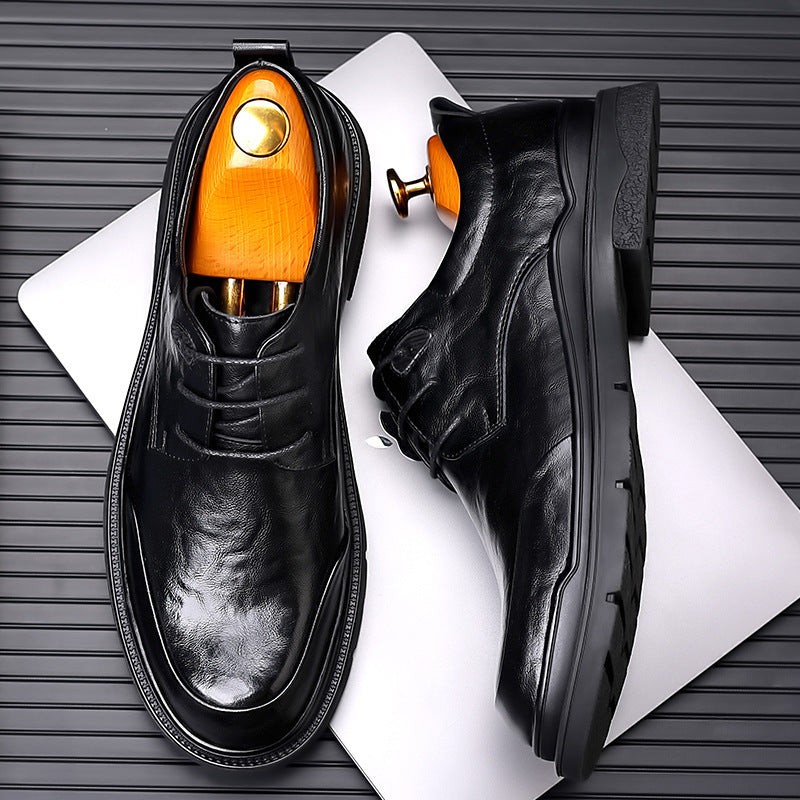 Herr Lackskor – Läder – Klassisk Passform – Snörning – Stabil Sula