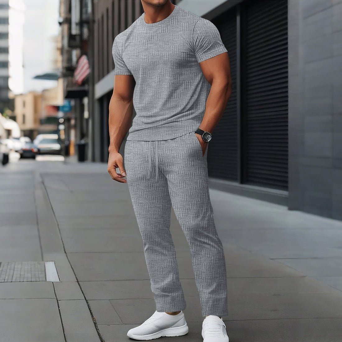 Heren Trainingspak – Slim Fit – Ademend Synthetisch – Gestroomlijnd Ontwerp