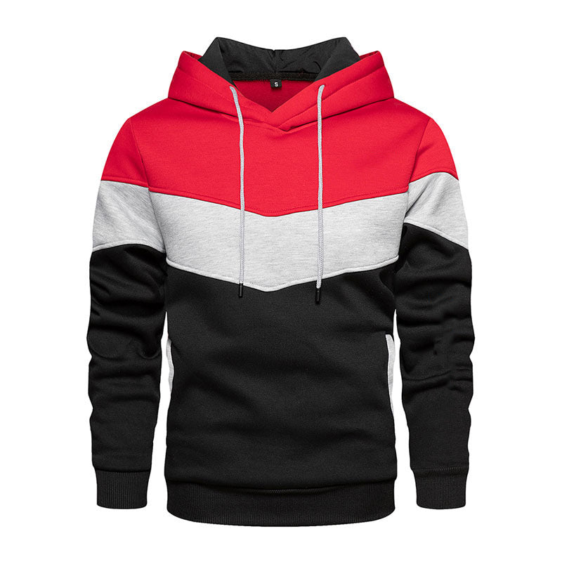 Heren Hoodie – Losse Pasvorm – Katoenmix – Colorblock – Zijzakken – Casual Draagcomfort