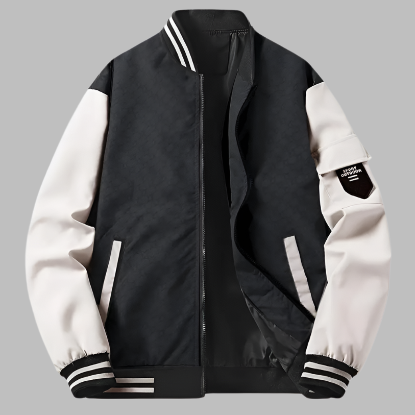 Heren Bomberjack – Relaxte Pasvorm – Geribde Boorden – Ritssluiting – Smart Casual