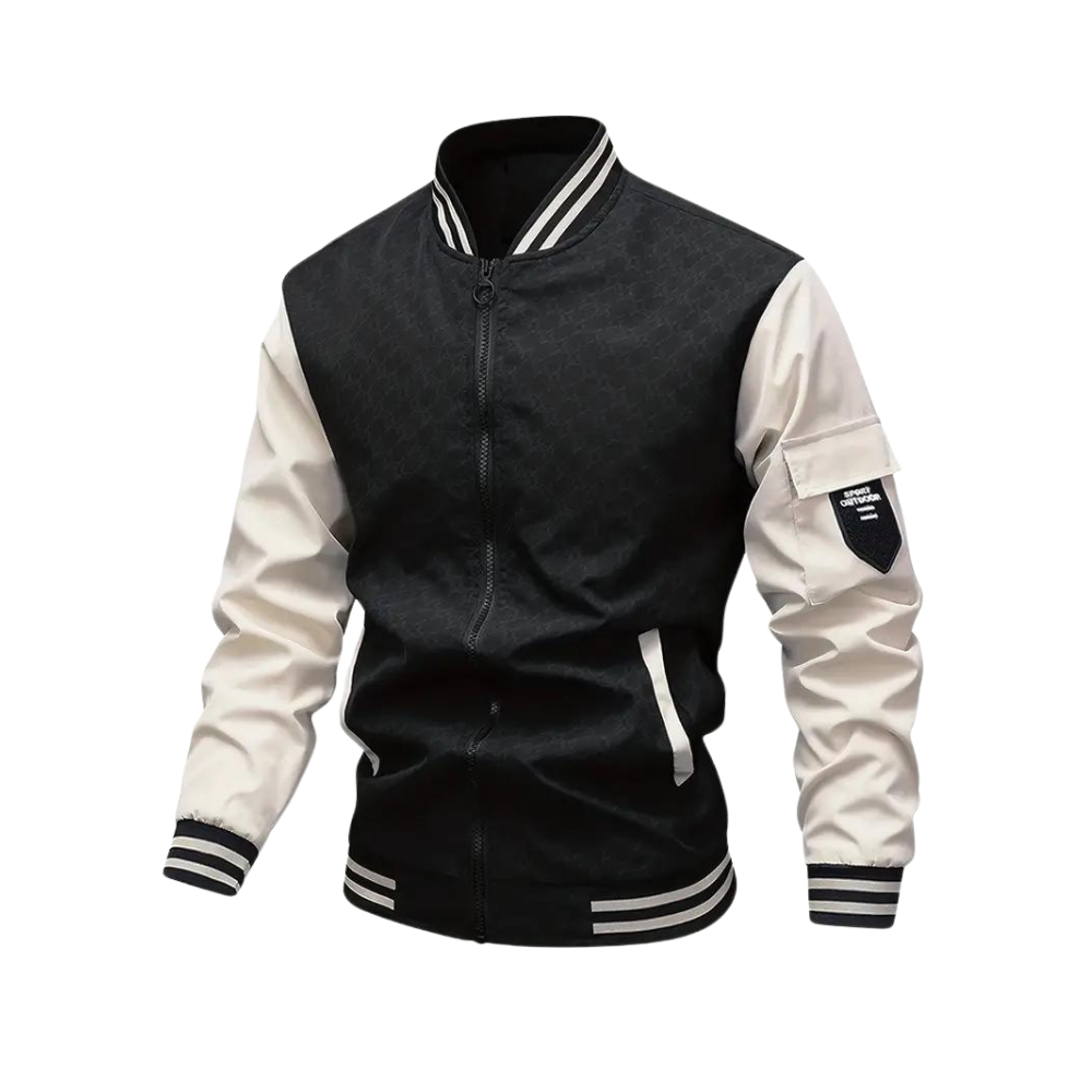 Heren bomberjack – Regular Fit – Ademende stof – Contrasterende mouwen – Ritsluiting