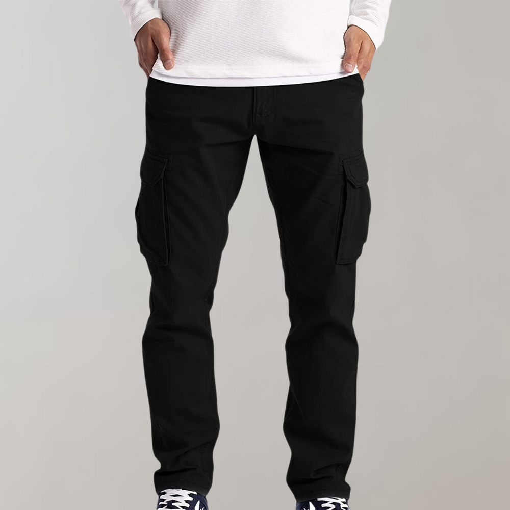 Heren Cargo Broek – Regular Fit – Ademend Katoen – Volledige Lengte – Zijzakken
