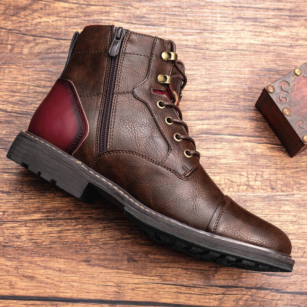 Herenboots – Mid-hoge Pasvorm – Vetersluiting – Verstevigde Neus – Gripzool