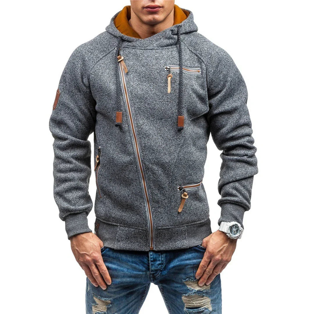 Heren Hoodie – Zachte Fleece – Regular Fit – Volledige Rits – Zakken Met Rits