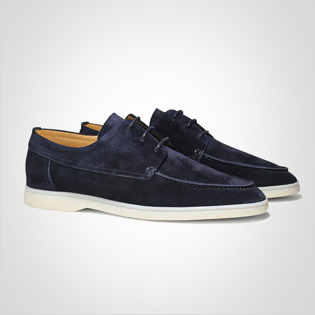 Heren Suède Schoenen – Lage Instap – Moc Neus – Vetersluiting – Casual Comfort