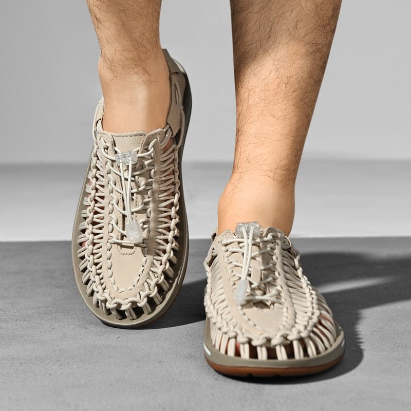 Unisex sandalen – Open teen – Geweven bovenwerk – Verstelbare pasvorm – Rubberen zool