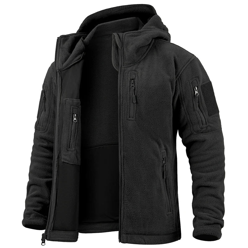 Heren Fleece Jas – Regular Fit – Capuchon – Full Zip – Meerdere Zakken Outdoor