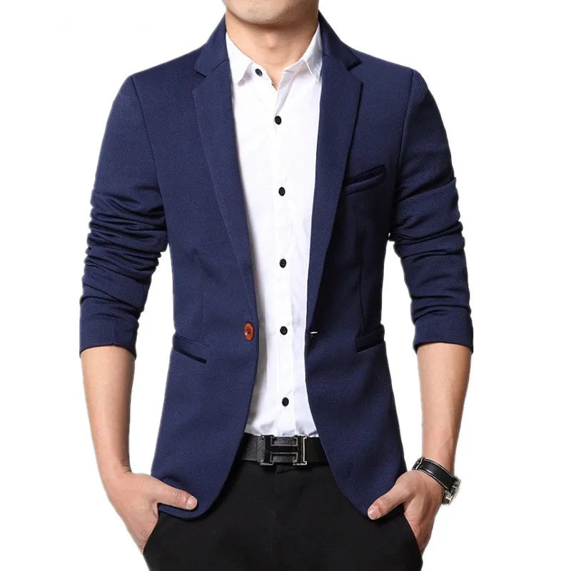 Heren Blazer – Slim Fit – Enkelrijig – Notch Revers – Lichtgewicht Elegante Stijl