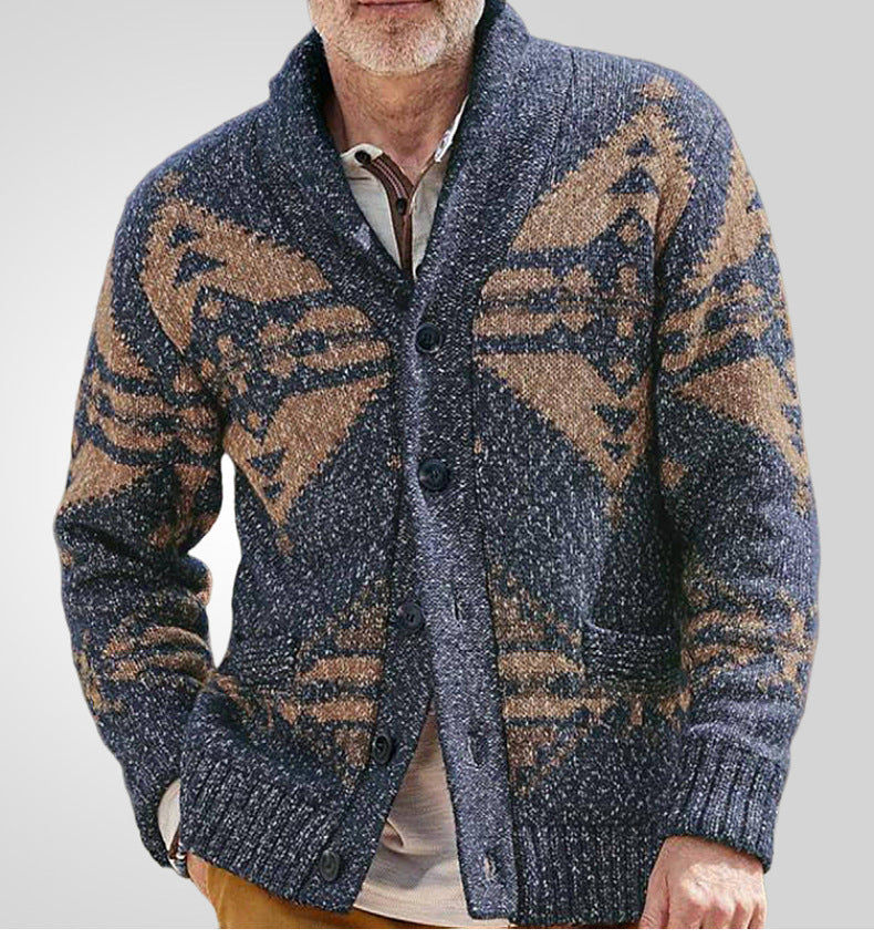 Heren Vest – Relaxed Fit – Wol Gebreid – Turn-Down Kraag – Knoopsluiting