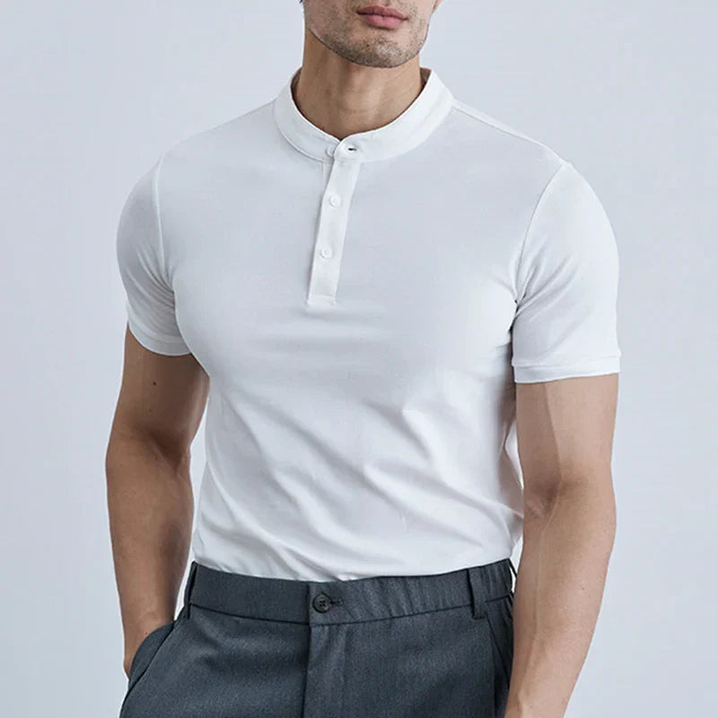 Heren T-shirt – Slim Fit – Lichtgewicht Katoen – Korte Mouw – Kraagmodel Casual