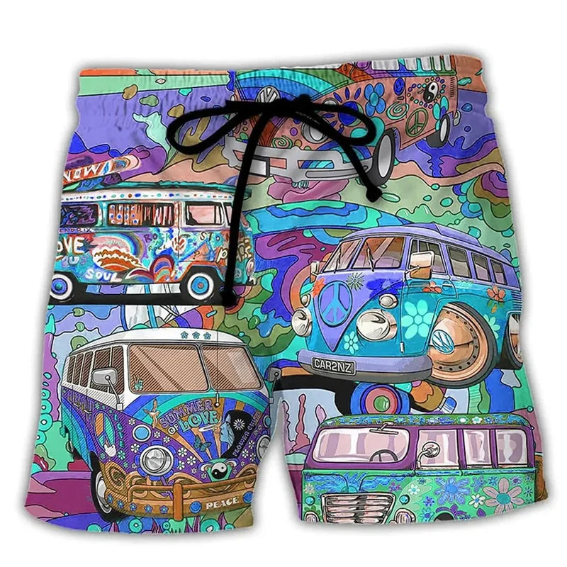 Heren Zwemshort – Regular Fit – Sneldrogend – Verstelbare Taille – Boho Print
