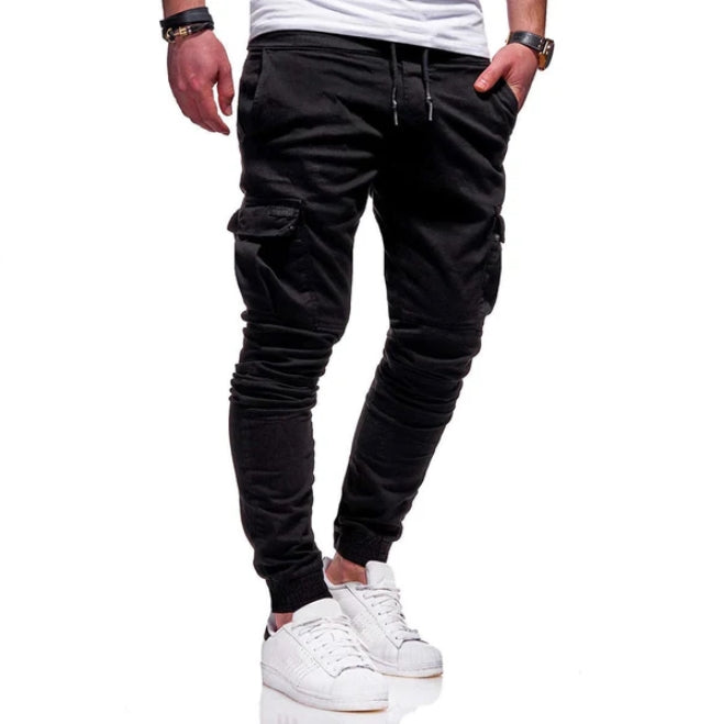 Heren Cargo Joggingbroek – Relaxte Pasvorm – Katoenmix – Trekkoord – Geribde Boorden