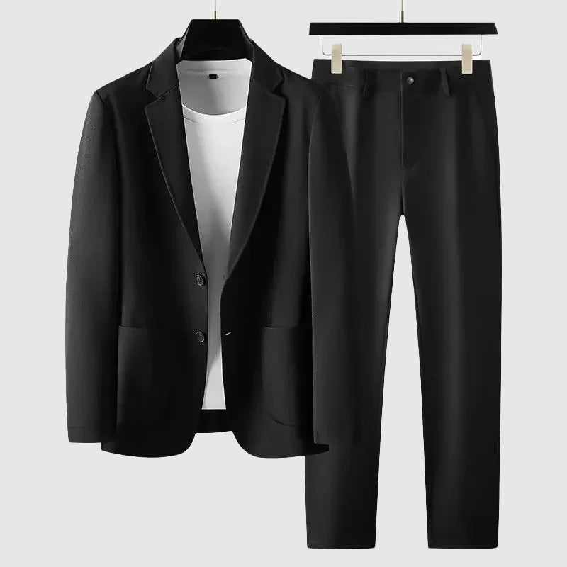 Herenpak – Slim Fit Broek – Getailleerd Colbert – Notch Revers – Formele Look