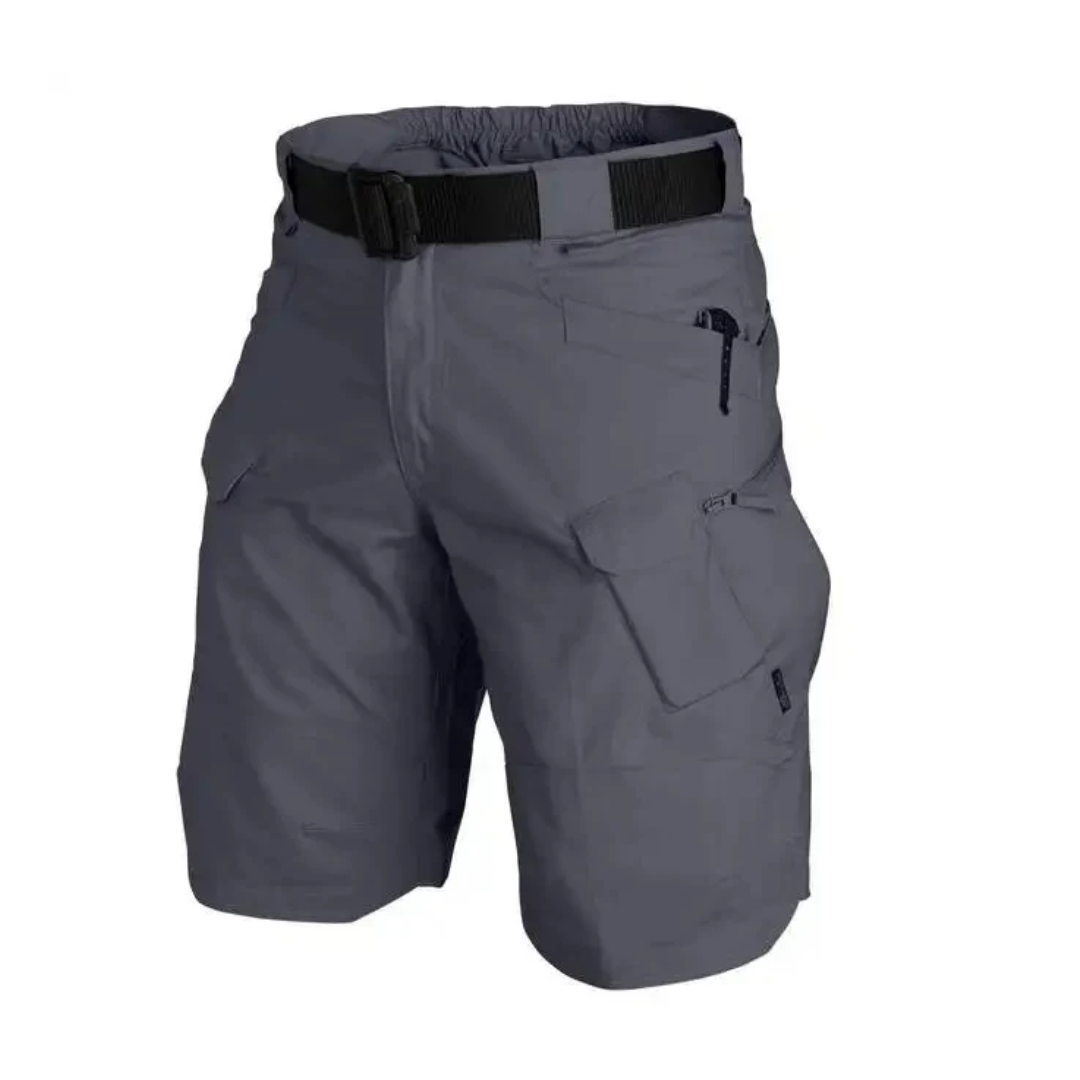 Heren cargoshort – Relaxed fit – Katoen – 6 ritszakken – Met riem