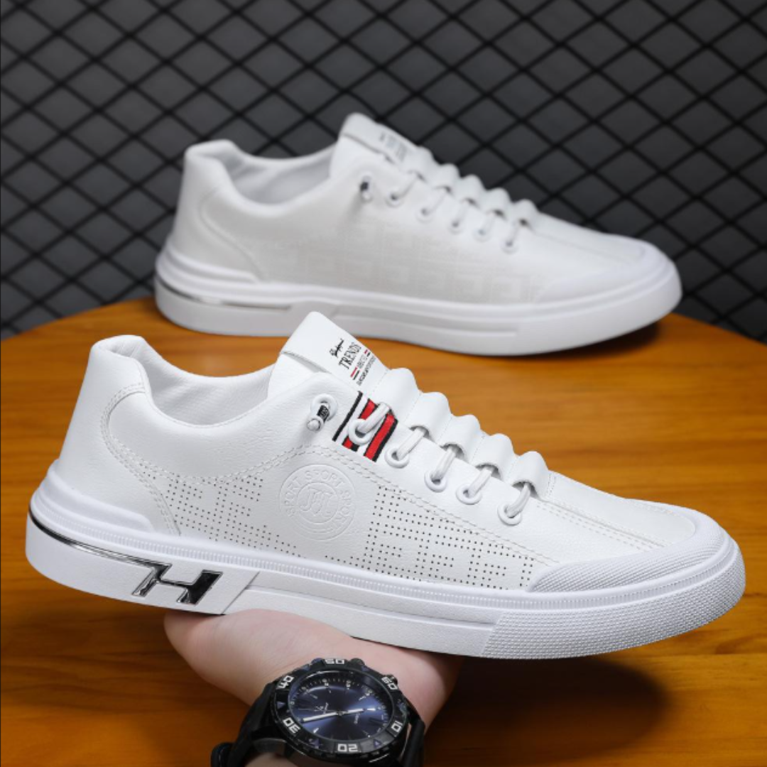 Heren Sneakers – Laag Model – Ademend Ontwerp – Vetersluiting – Gevoerde Zool