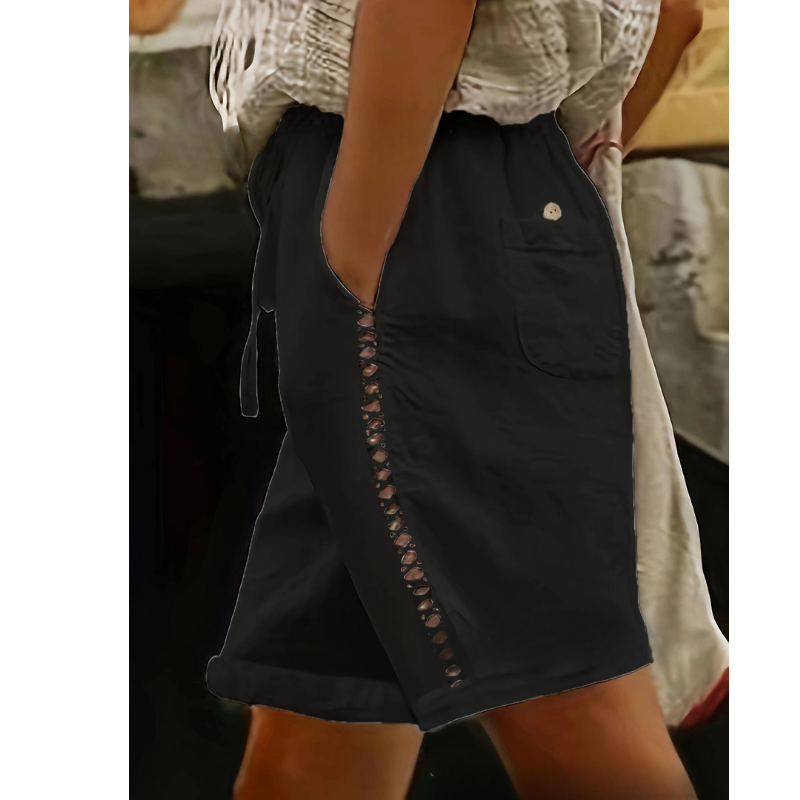 Casual witte shorts voor dames - Relaxed Fit - Elastische tailleband