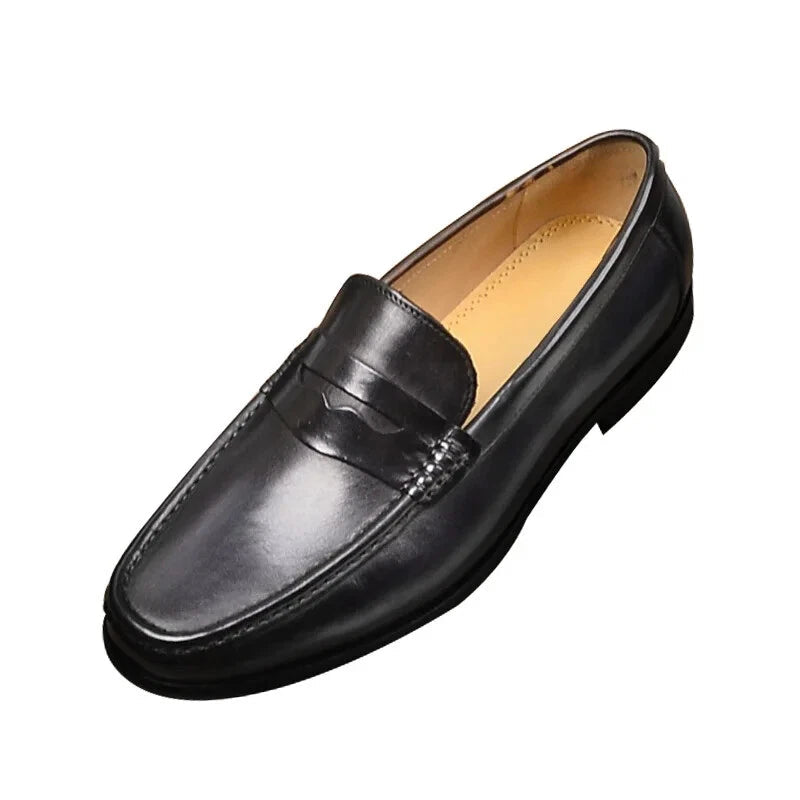 Herr loafers – Slip-on mokassin stil – Veganskt läder – Klassisk pennyrem design