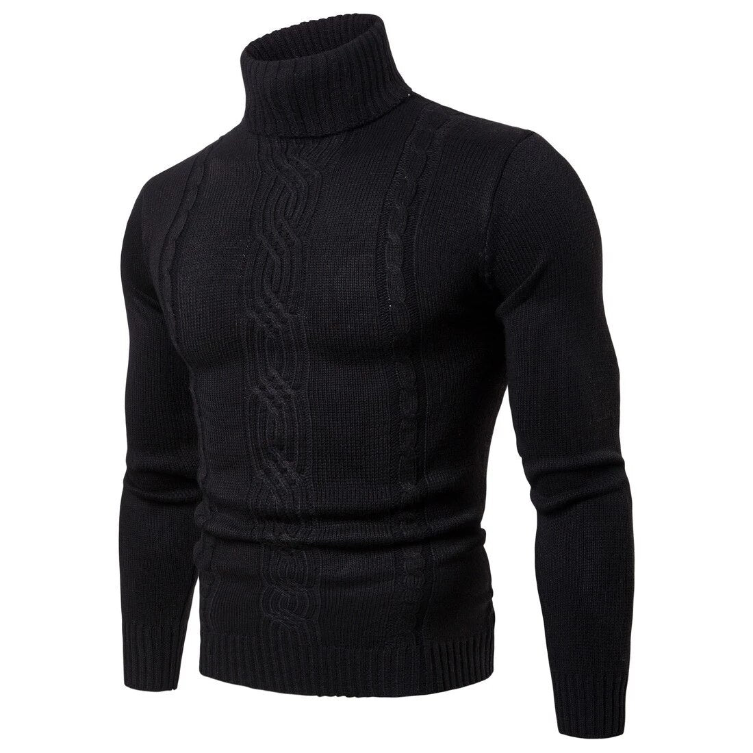 Heren Coltrui – Slim Fit – Kabelgebreid – Ribzoom – Warme Gebreide Stof