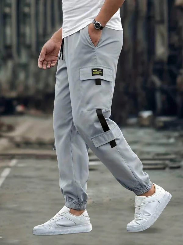 Heren cargo joggers – Relaxed fit – Ademend katoen – Trekkoord – Elastische enkels