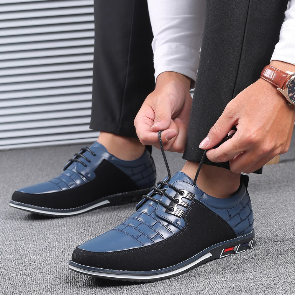 Heren Veterschoenen – Formeel Model – Gewatteerd Ontwerp – Luxe Textuurpanelen