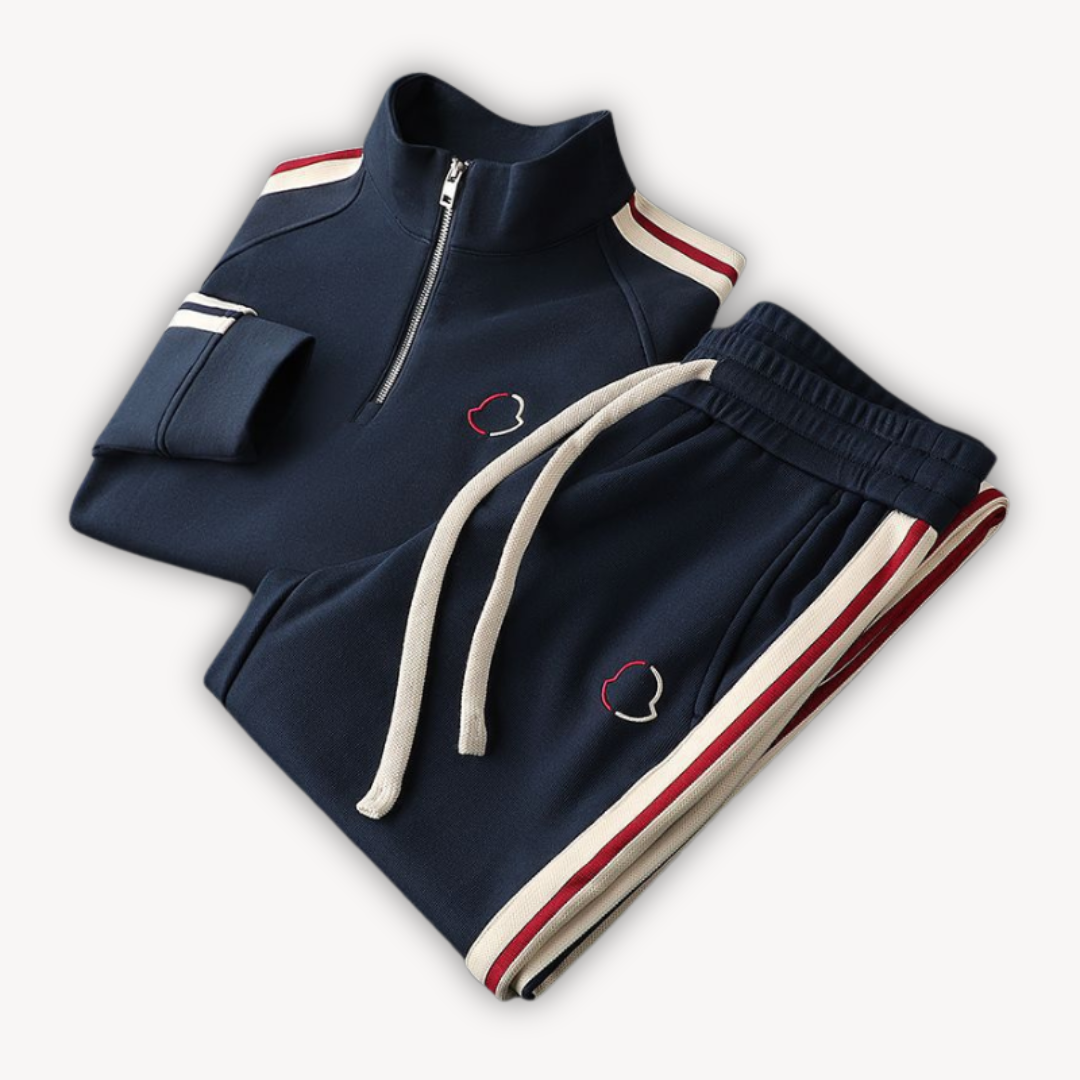 Heren Trainingspak – Ademend Materiaal – Tapered Fit – Ritssluiting en Trekkoord