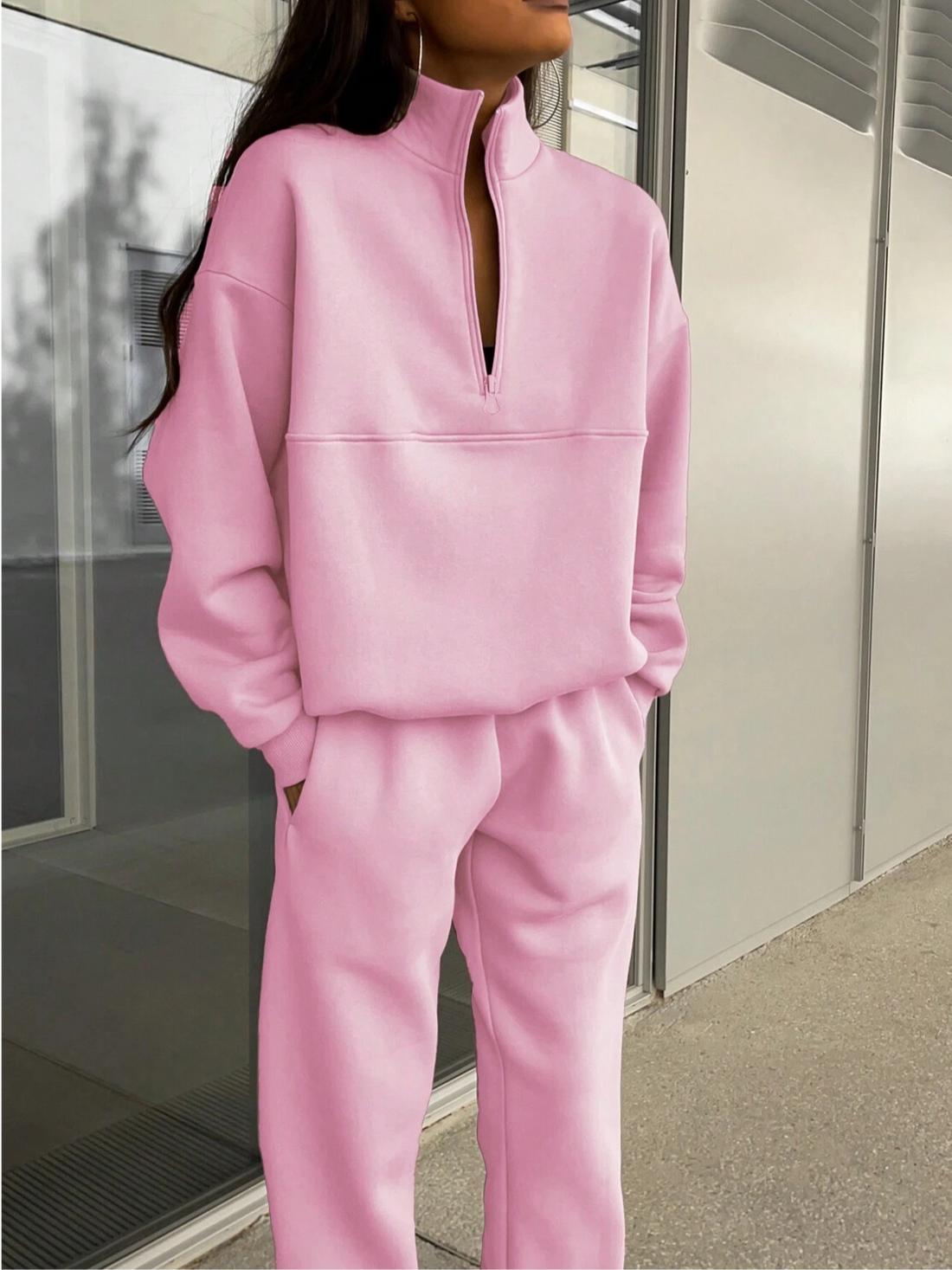 Damer Tvådelat Set – Relaxed Fit – Mjuk Trikå – Ripstop med Tapered Byxa