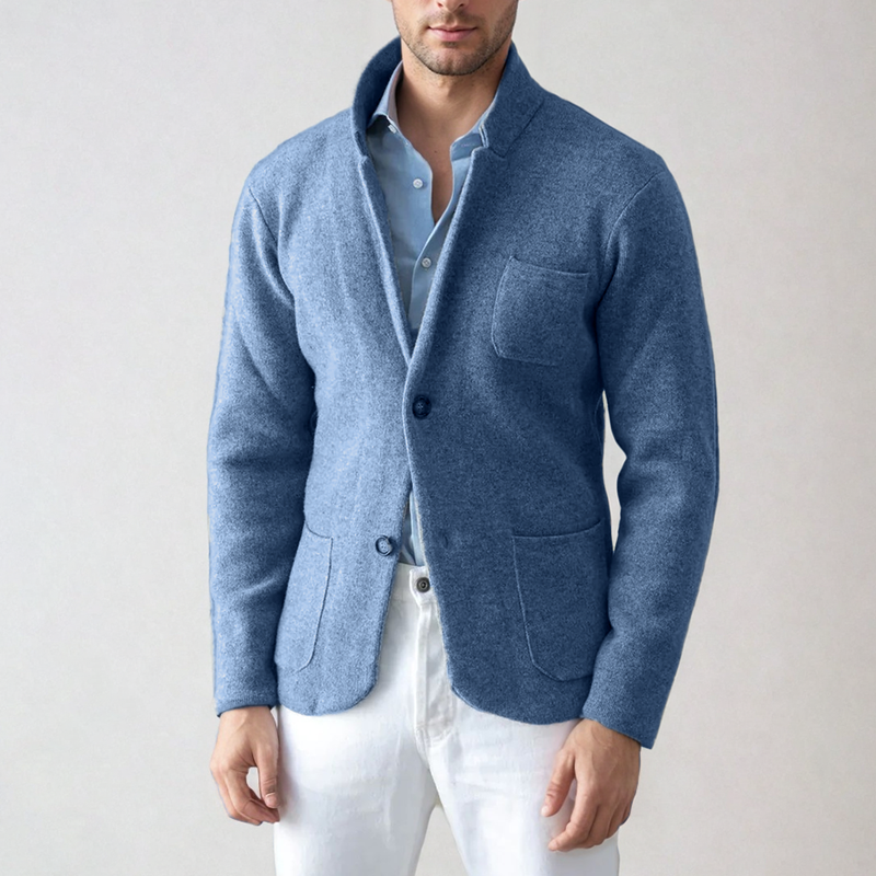 Heren Blazer – Slim Fit – Ademend Materiaal – Enkele Rij Knopen – Reverskraag
