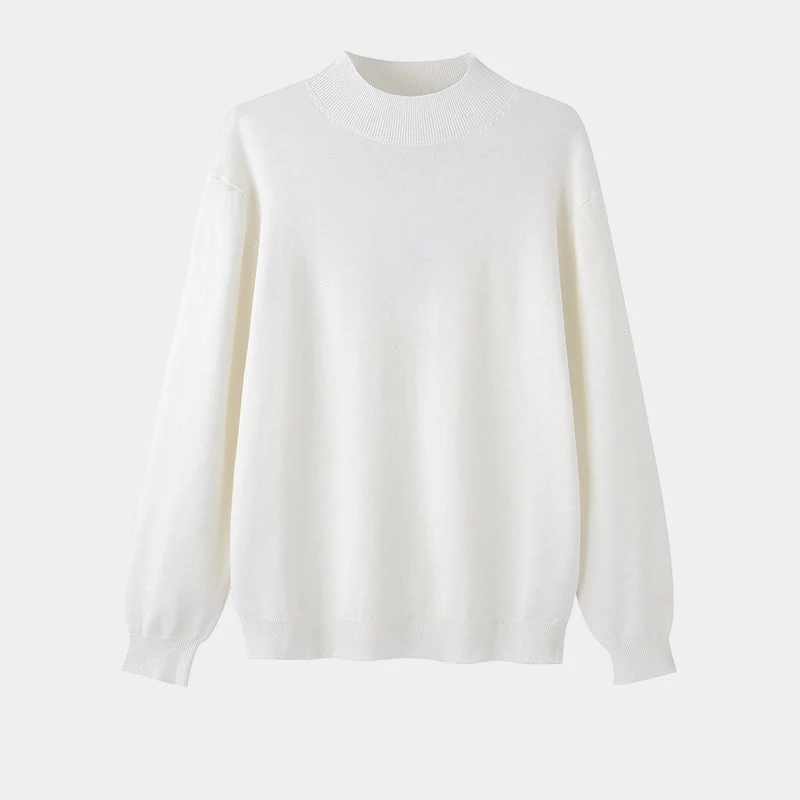 Heren Gebreide Top – Slim Fit – Mockneck – Katoen Touch – Lange Mouw Minimalistisch