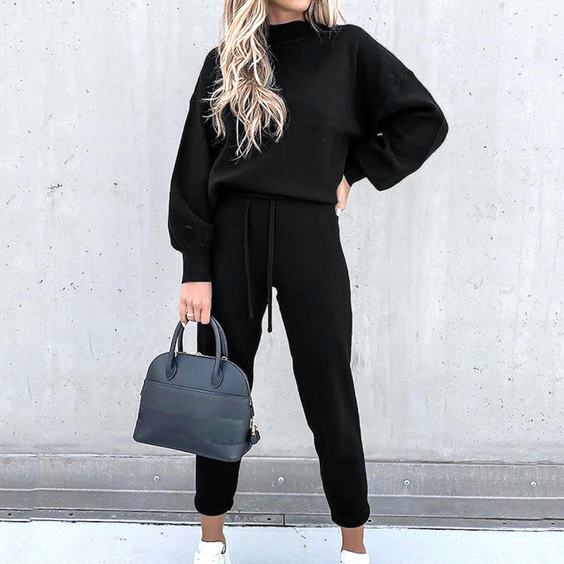 Dames Tweedelig Set - Zachte Gebreide Stof - Relaxte Pasvorm - Coltrui